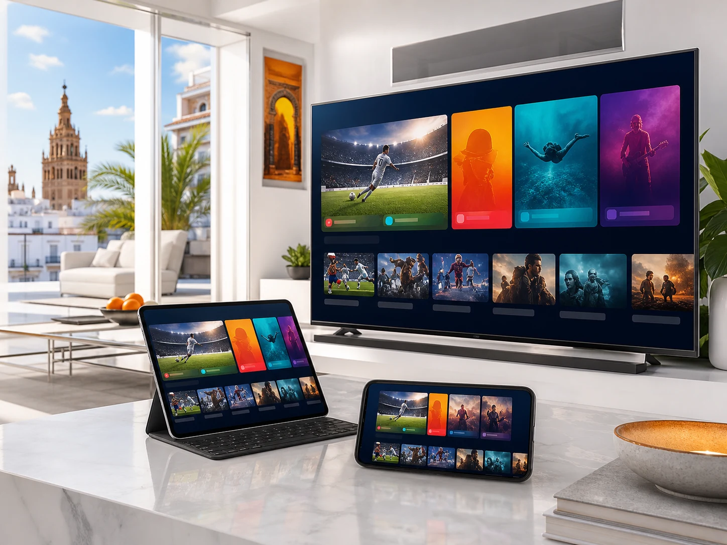 IPTV España en Smart TV, móvil y tablet con canales de fútbol y películas